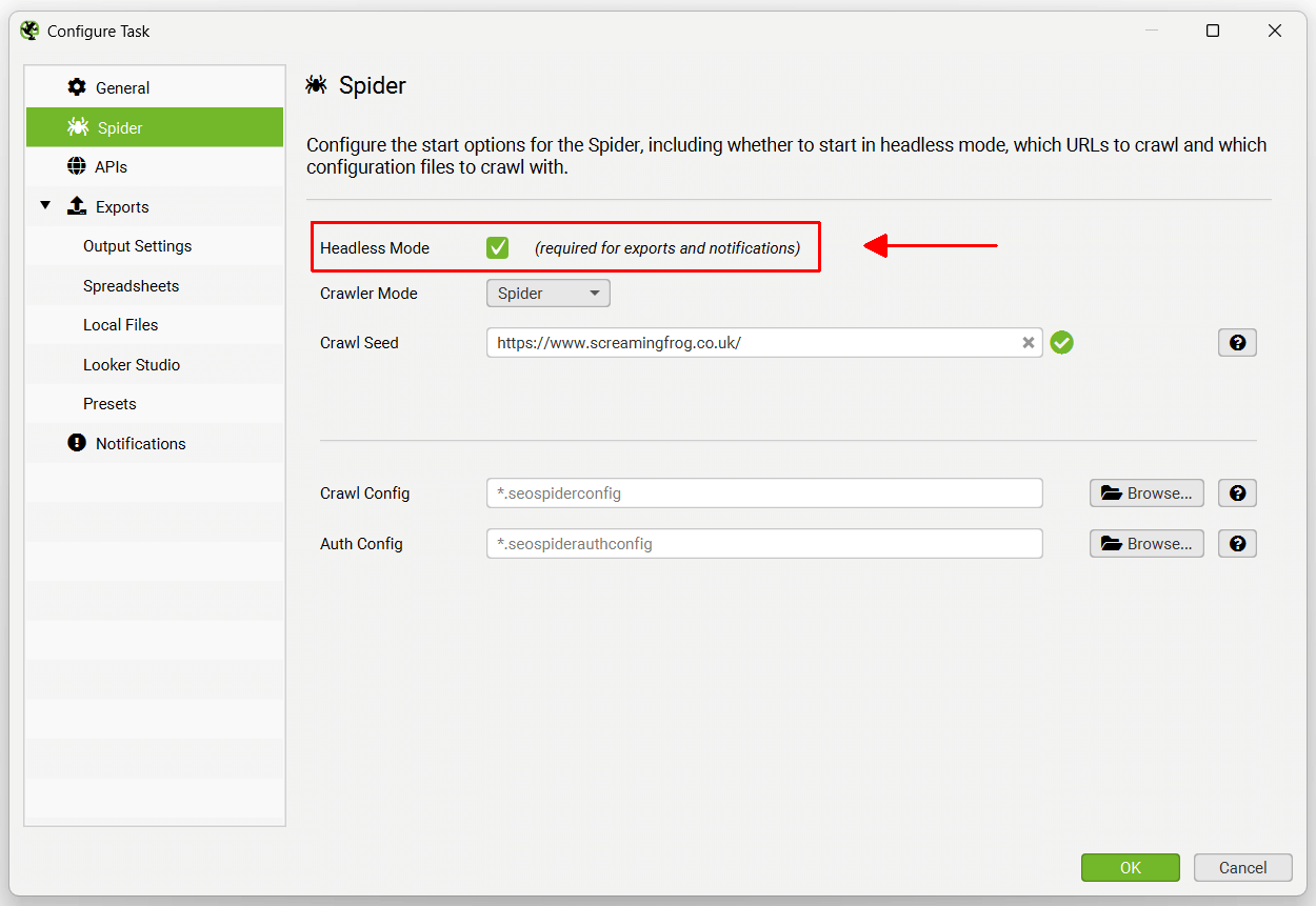 Scheduling Headless Mode