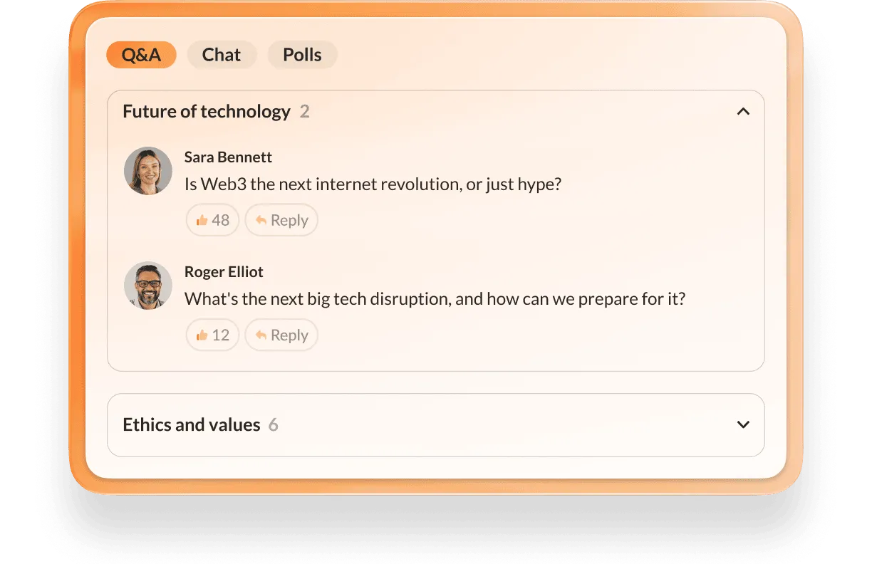 RingCentral Events' Q&A feature