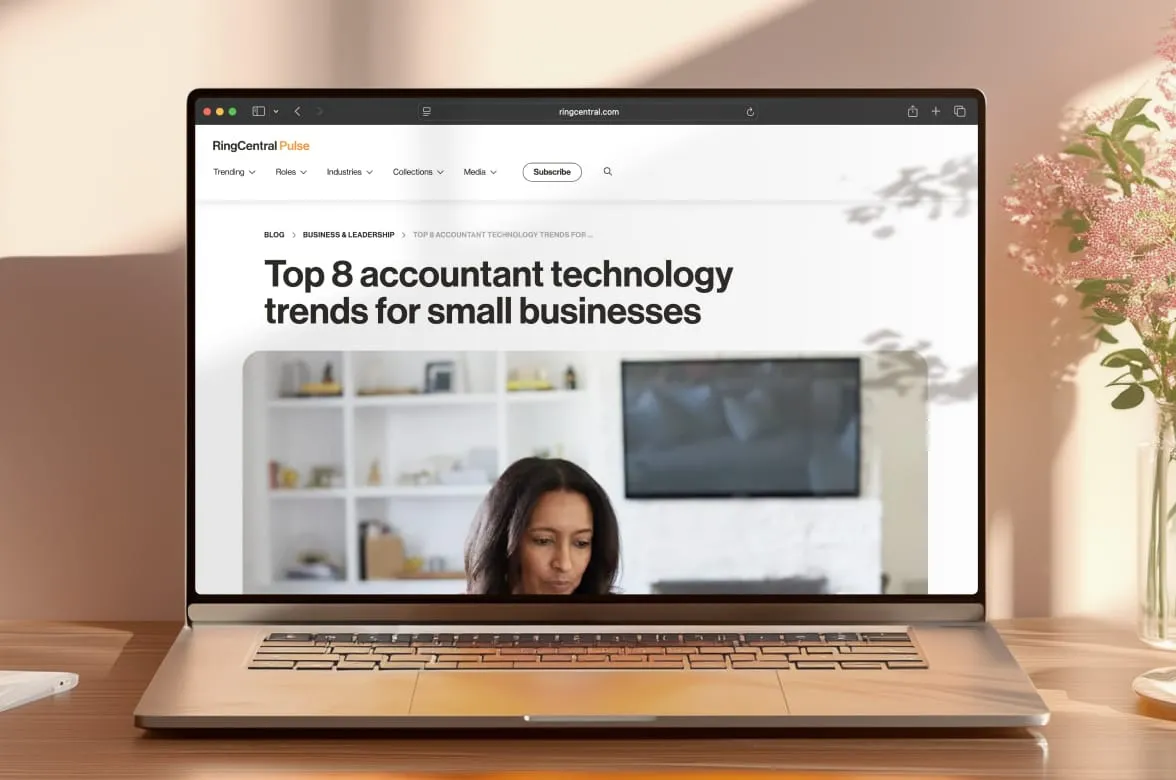 Image of a table showing a blog post on top accountant technology trends for small businesses.