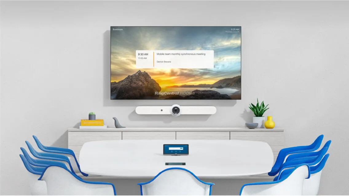RingCentral Rooms setup in a conference room