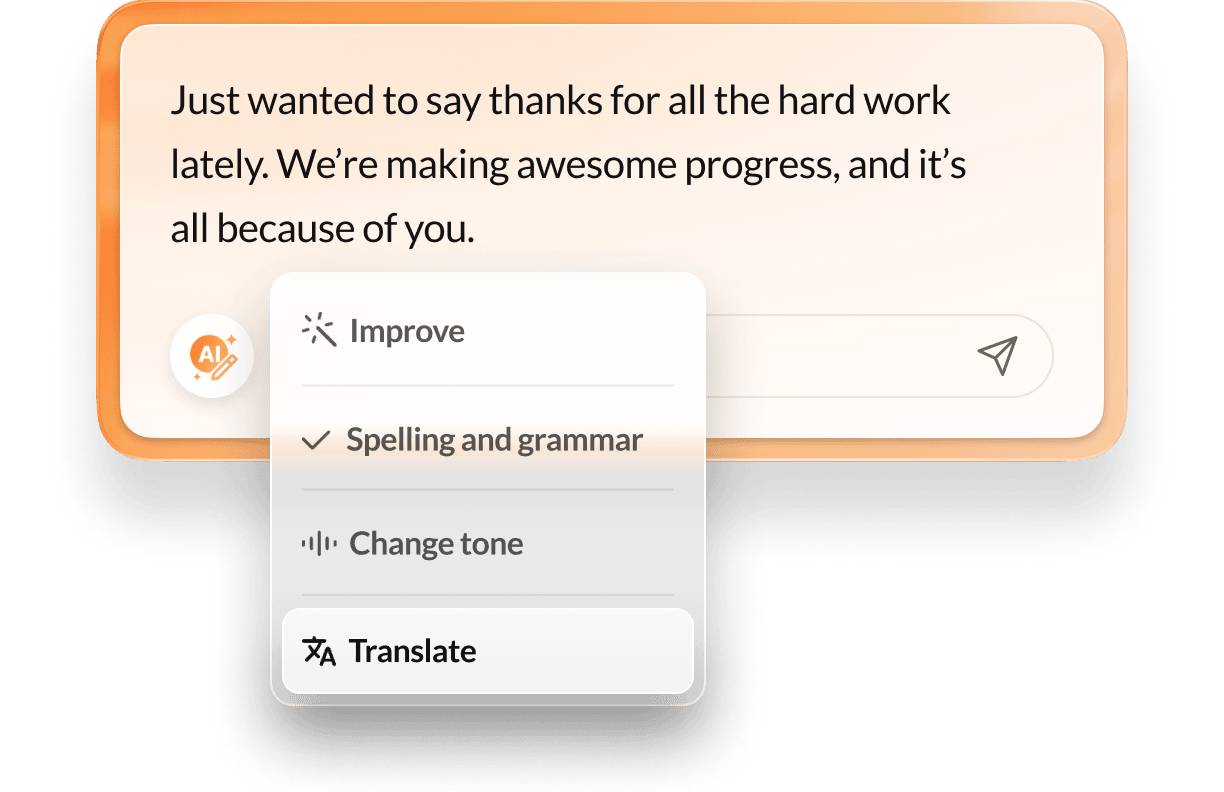 An image showing RingCentral RingEX™ translation feature