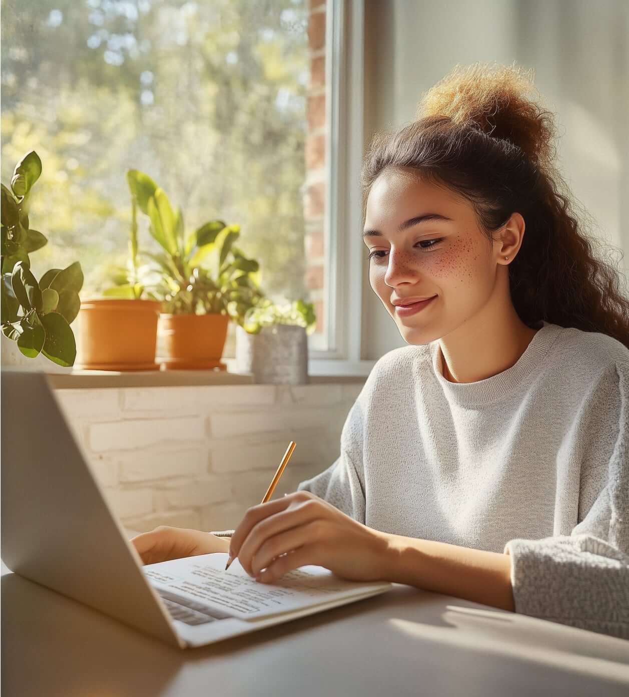 A college student attending a virtual class hosted on RingCentral