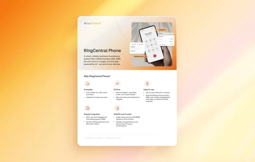 RingCentral Phone Datasheet