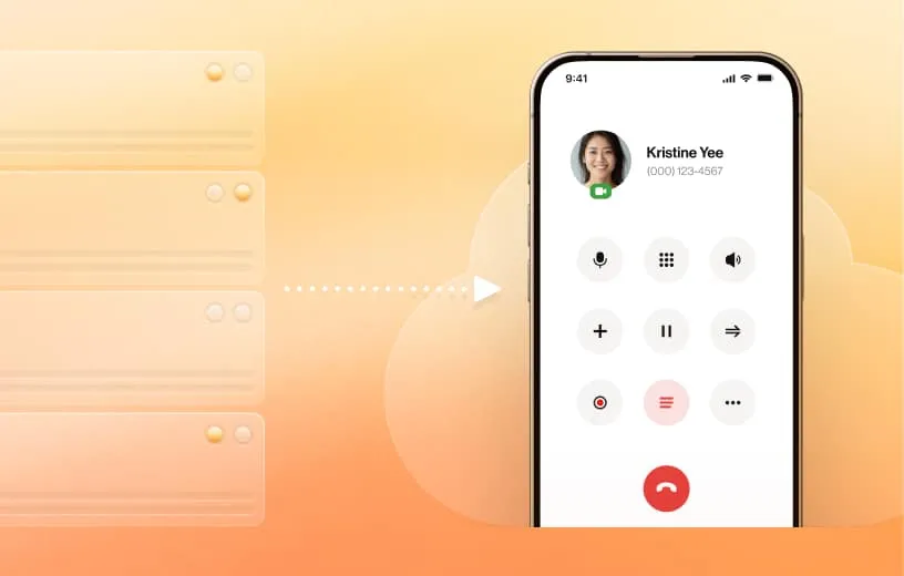 An image of an ongoing call on RingCentral mobile app