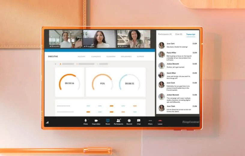 An image of an ongoing RingCentral video meeting
