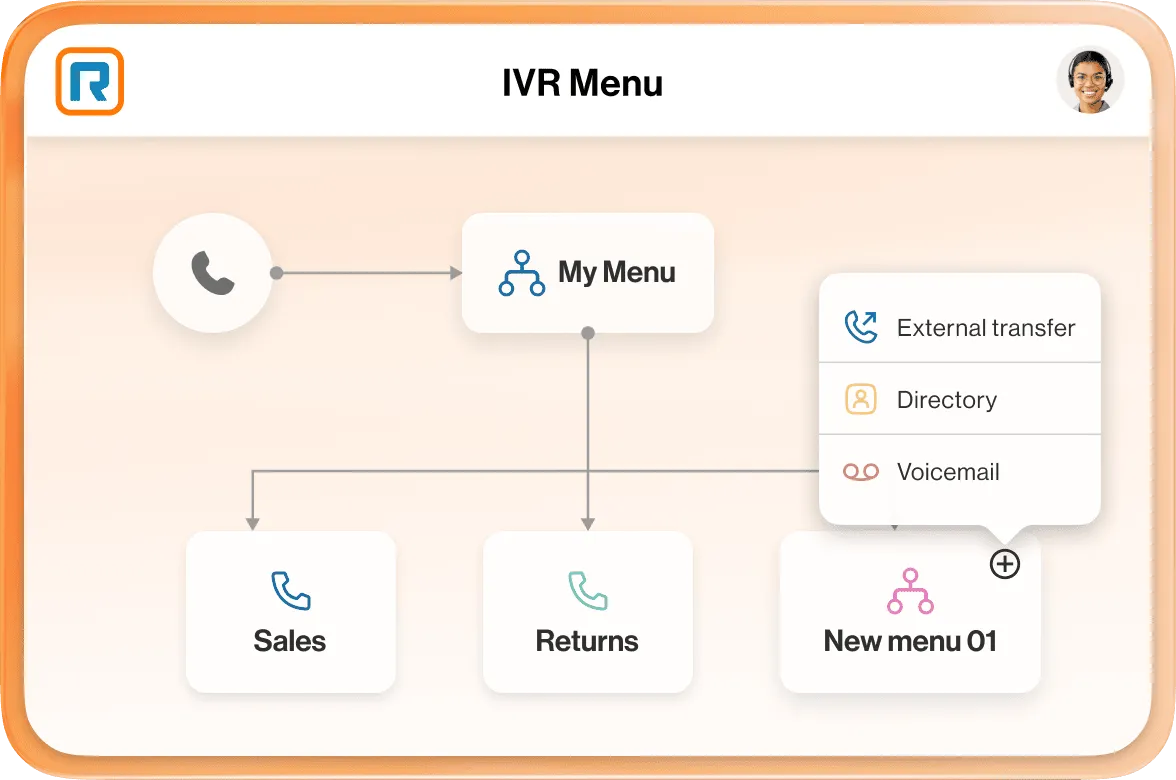 An image of RingCentral's IVR Menu