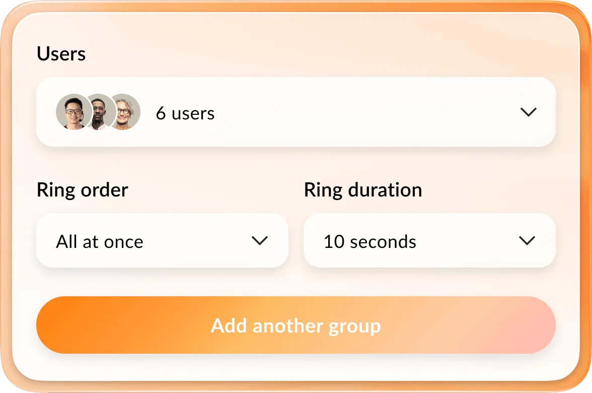An image of RingCentral's Ring Groups feature
