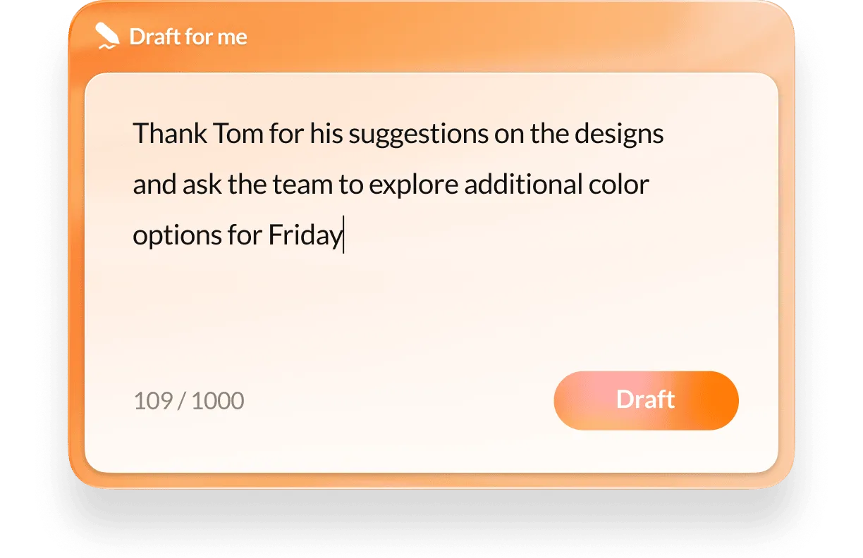 An image showing AI writing assistant feature on RingCentral app