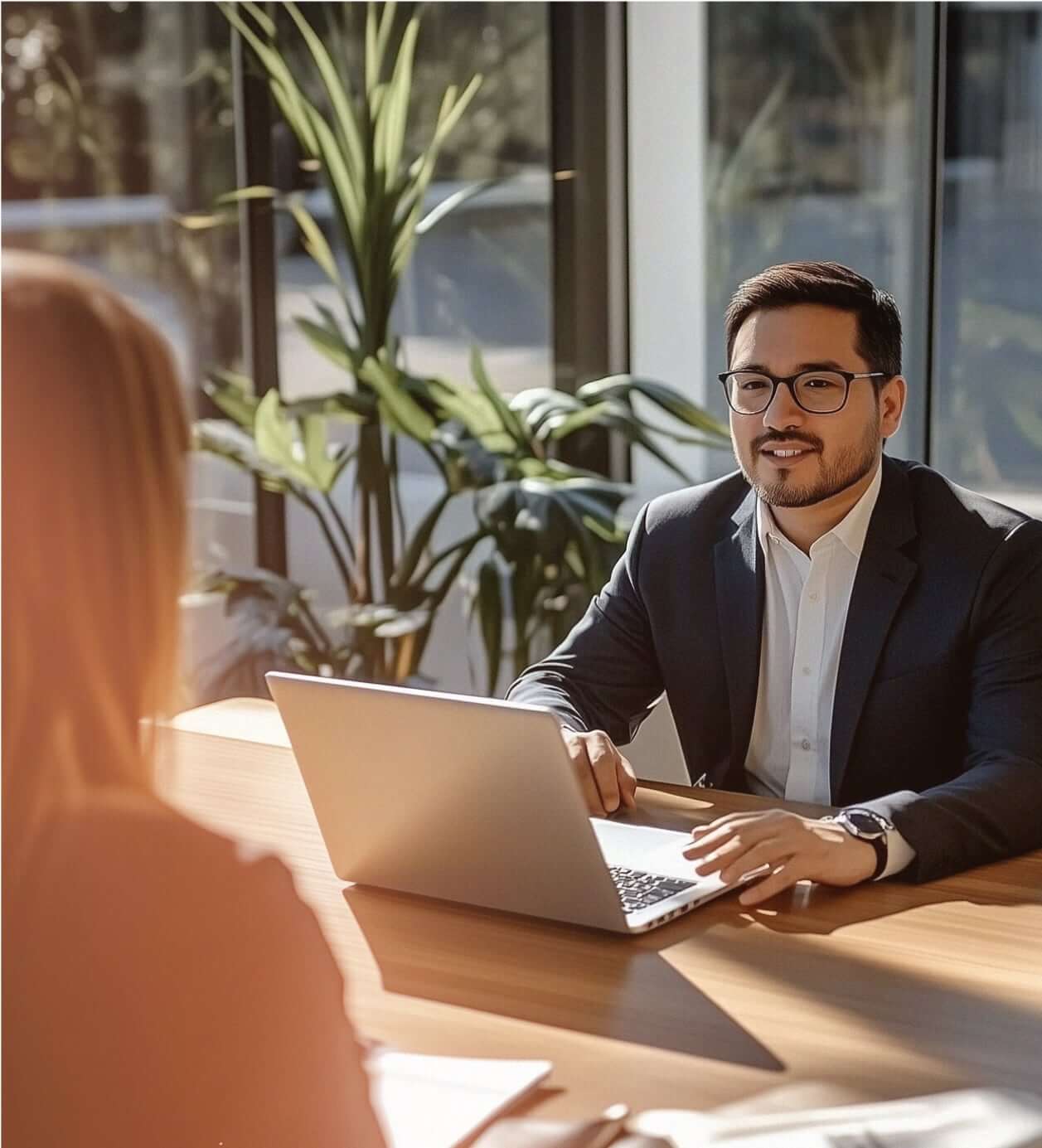 In-office employees having a meeting