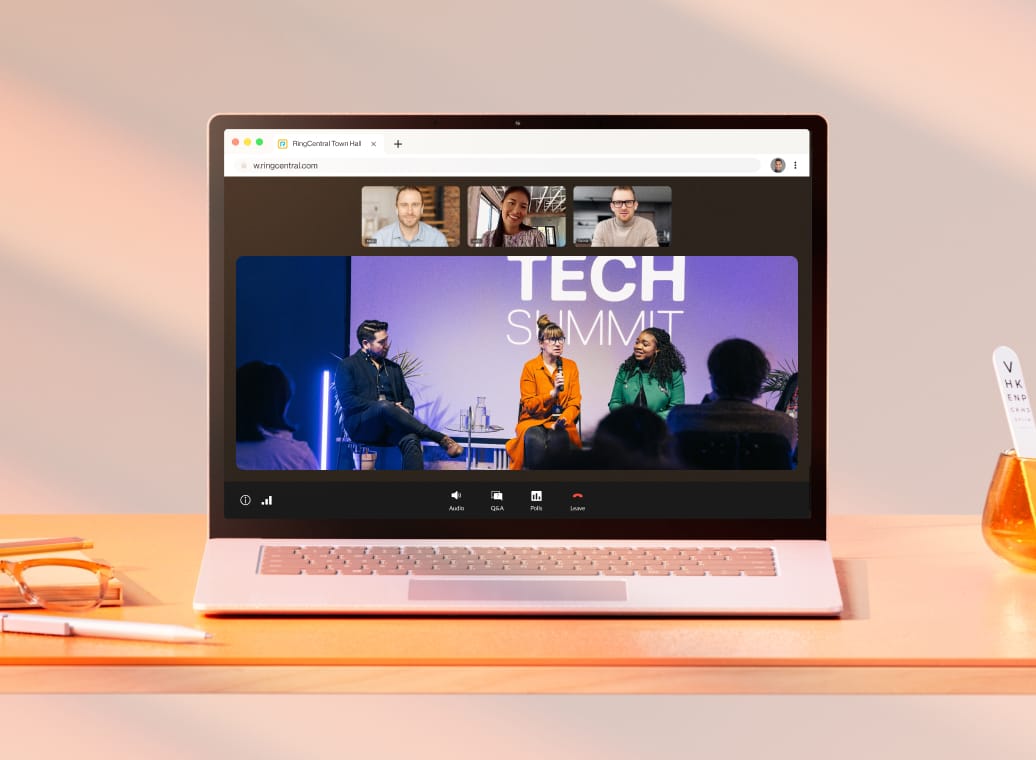 Virtual all-hands meeting hosted on the RingCentral Video platform