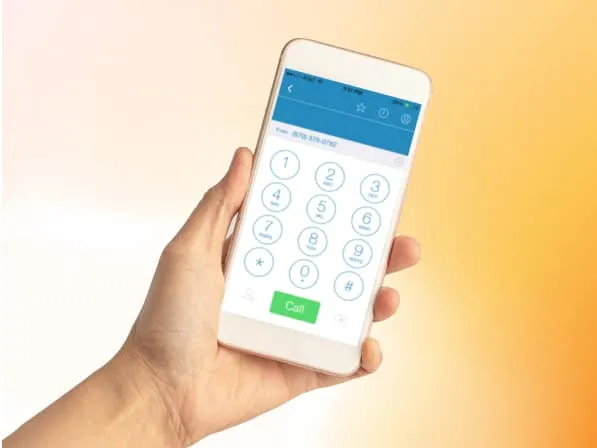 The RingCentral App dialpad on a mobile phone